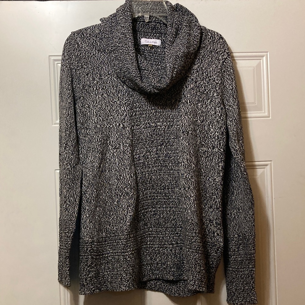 Calvin Klein Black and White Cowl Neck Sweater‎ S